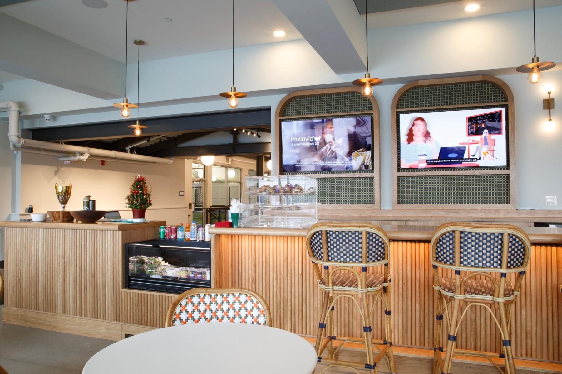 Cafe bar and back-bar millwork