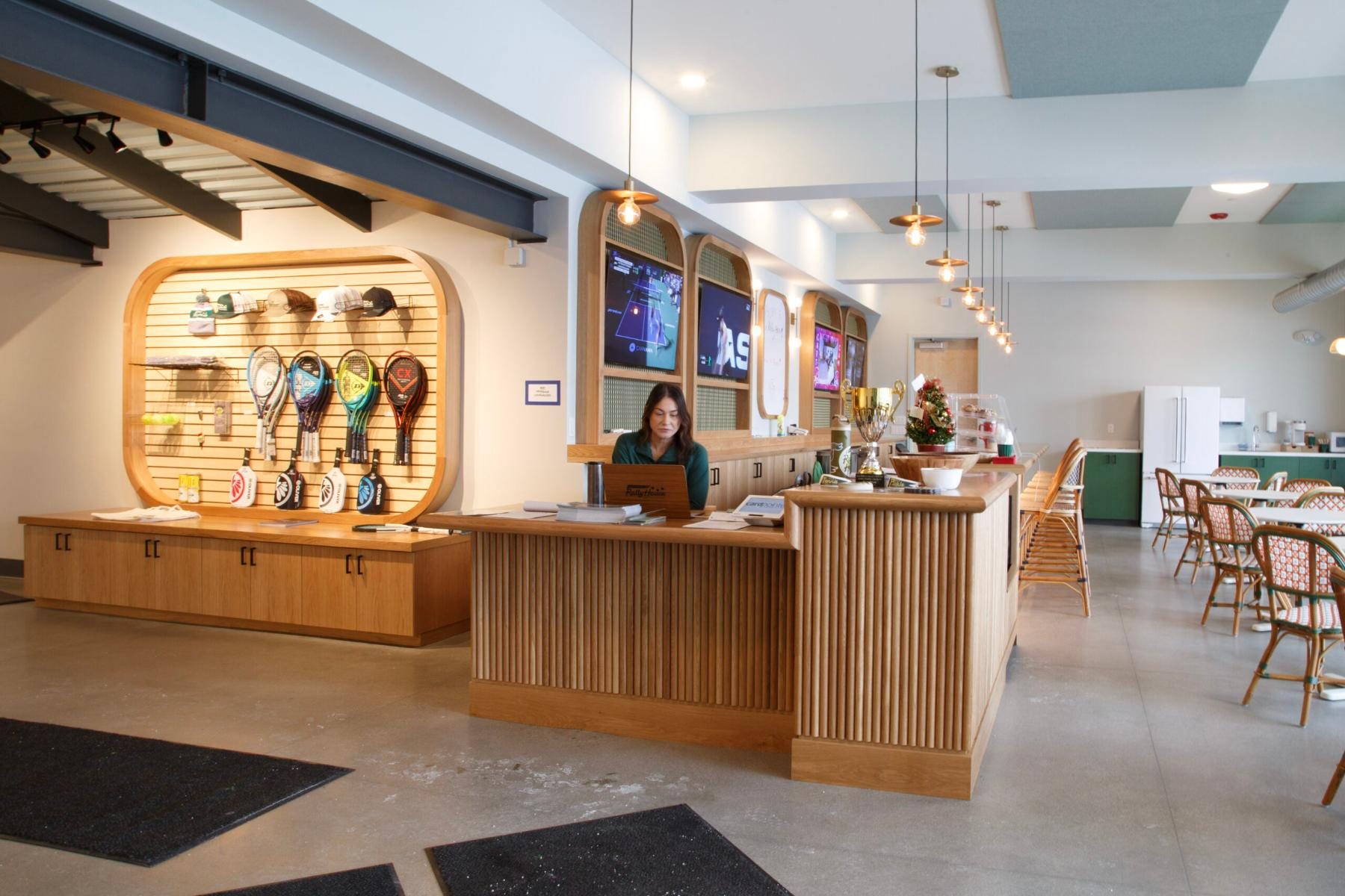 Cafe and reception millwork by Millcraft
